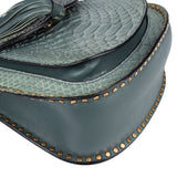 Chloé Blue Leather Hudson Python Crossbody Bag