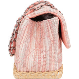 Chanel Quited Tweed Palladium Espadrilles Single Flap Crossbody Bag
