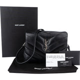 Saint Laurent Black Leather Mini Lou Lou Crossbody Bag