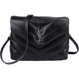 Saint Laurent Black Leather Mini Lou Lou Crossbody Bag