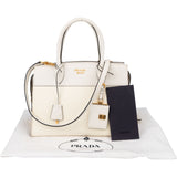 Prada White Saffiano Leather City Handbag