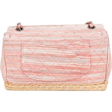 Chanel Quited Tweed Palladium Espadrilles Single Flap Crossbody Bag