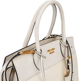 Prada White Saffiano Leather City Handbag