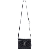 Saint Laurent Black Leather Mini Lou Lou Crossbody Bag