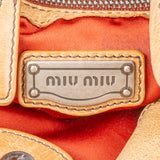 Miu Miu Leather Limited Crystal Handle Handbag