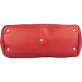Gucci Red Leather Bamboo Handbag