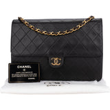 Chanel Quilted Lambskin 24K Gold Single Flap Crossbody Bag