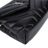 Saint Laurent Black Leather Mini Lou Lou Crossbody Bag