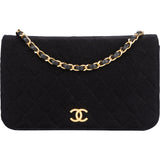 Chanel Quilted Cotton 24K Gold Single Flap Shoulder Bag