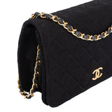 Chanel Quilted Cotton 24K Gold Single Flap Shoulder Bag