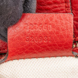 Gucci Red Leather Bamboo Handbag