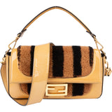 Fendi Shearling Baguette Buckle Handbag