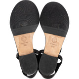 Chanel Black Leather Camellia Flower Thong Strap Sandals (35)