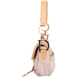 Christian Dior Pink Shearling Ostrich Saddle Handbag