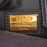 Fendi Noir Leather Gold Edition Spikes Peekaboo Handbag