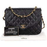 Chanel Quilted Lambskin 24K Gold Single Flap Shoulder Bag