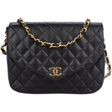 Chanel Quilted Lambskin 24K Gold Single Flap Shoulder Bag