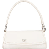 Prada White Premium Leather Triangle Shoulder Bag