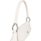 Prada White Premium Leather Triangle Shoulder Bag