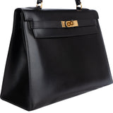 Hermès Black Boxcalf Kelly 32 Handbag