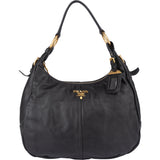 Prada Black Leather Hobo Bag