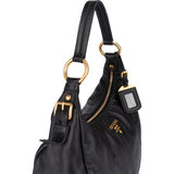 Prada Black Leather Hobo Bag