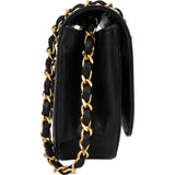 Chanel Quilted Lambskin 24K Gold Single Flap Shoulder Bag