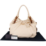 Prada Classic Talco Deerskin City Handbag