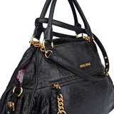 Miu Miu Black Leather Padlock Handbag