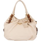 Prada Classic Talco Deerskin City Handbag