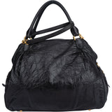 Miu Miu Black Leather Padlock Handbag