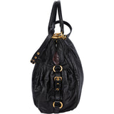 Miu Miu Black Leather Padlock Handbag