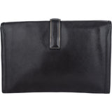 Hermès Black Fjord Leather Jige Clutch