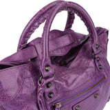 Balenciaga Purple Leather City Handbag