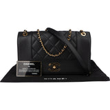 Chanel Quilted Calfskin Series Double Flap Crossbody Bag