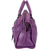 Balenciaga Purple Leather City Handbag