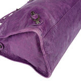 Balenciaga Purple Leather City Handbag