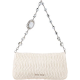 Miu Miu Quilted Leather Crystal Shoulder Bag