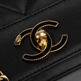 Chanel Quilted Calfskin Series Double Flap Crossbody Bag