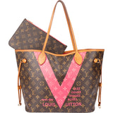 Louis Vuitton Limited V Canvas Monogram Neverfull MM Shopper Handbag