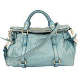 Miu Miu Blue Leather City Handbag