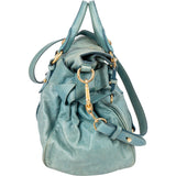 Miu Miu Blue Leather City Handbag