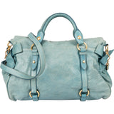 Miu Miu Blue Leather City Handbag