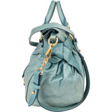 Miu Miu Blue Leather City Handbag