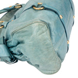 Miu Miu Blue Leather City Handbag