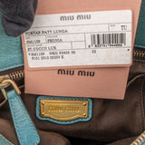 Miu Miu Blue Leather City Handbag
