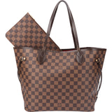 Louis Vuitton Damier Ebene Monogram Neverfull MM Shopper Handbag