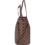 Louis Vuitton Damier Ebene Monogram Neverfull MM Shopper Handbag