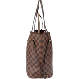 Louis Vuitton Damier Ebene Monogram Neverfull MM Shopper Handbag