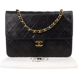 Chanel Quilted Lambskin 24K Gold Single Flap Shoulder Bag